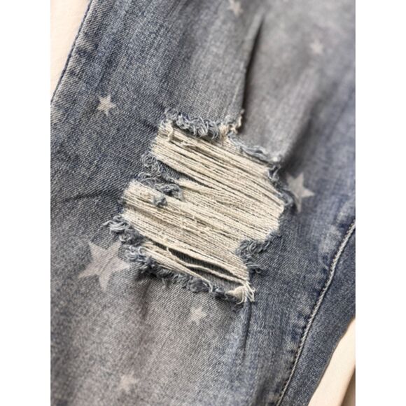 JUDY BLUE - 4th of JULY JEANS - Boyfriend Fit Jeans with White Stars - Size 16W - Picture 2 of 4